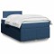 vidaXL Pat box spring cu saltea, albastru, 120x190 cm, material textil 3287394