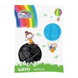 Baloane aniversare Fiorello, 25. 4cm, negru metalizat, 170-2501, set 100 buc