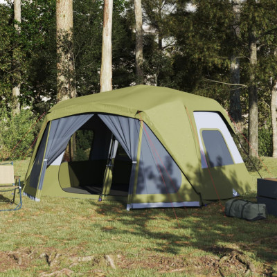 Cort de camping, 10 persoane, verde, 443x437x229 cm foto