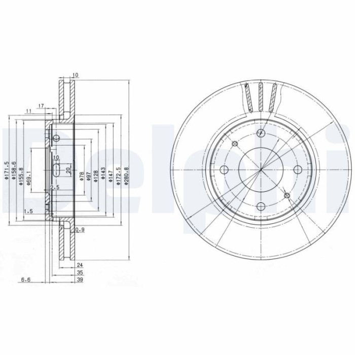 DELPHI BG3501C Disc frana