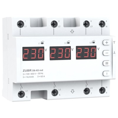 Releu de protectie tensiune trifazat ZUBR D6 TrueRMS foto