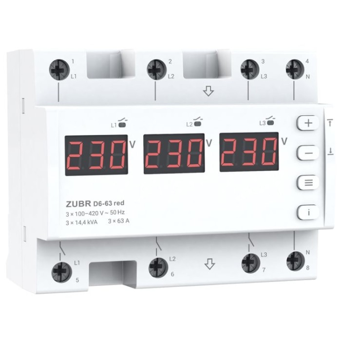 Releu de protectie tensiune trifazat ZUBR D6 TrueRMS