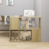 Comoda TV vidaXL Stejar Sonoma 80x24x63 cm PAL Maro - Dulap modern living, suport TV, depozitare