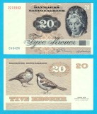 Danemarca (pick 49) 20 Kroner 1984 UNC-; Seria "Picturi si Animale"