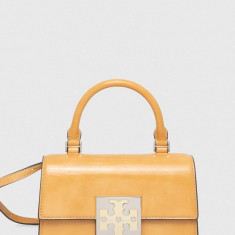 Tory Burch poseta de piele culoarea galben