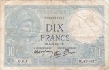 FRANTA 10 francs 4-12-1941 VF!!!