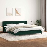 vidaXL Pat box spring cu saltea, verde &icirc;nchis, 180x220 cm, catifea 3318252
