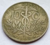 47. Moneda Bolivia 10 centavos 1908, America Centrala si de Sud