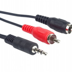 Cablu audio jack stereo 3.5mm la 2 x RCA T-T 1.5m, KJACKCIN015