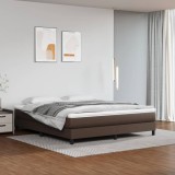 VidaXL Saltea de pat cu arcuri, maro, 180x200x20 cm, piele ecologică