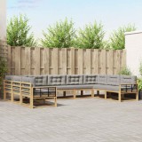 vidaXL Set de canapele de exterior cu pernă 9 pcs Alb și gri deschis 3387045