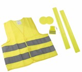 Set Reflectorizant Copii: Vesta, Benzi, Breloc &amp; Stickere - Siguranta Sporita Bicicleta/Sport