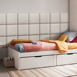 Set 4 perne de perete Carpino, textile, 30x30 cm, gri