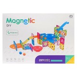 Labirint magnetic pentru copii cu 91 piese STEM, bile si placi 5.5 cm