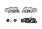 Set faruri Audi A3 (8l), 01.1996-04.2003, partea Stanga+Dreapta, Tuning, Fata, tip bec H1+H1; manual; transparent, argintiu; tuning, Taiwan