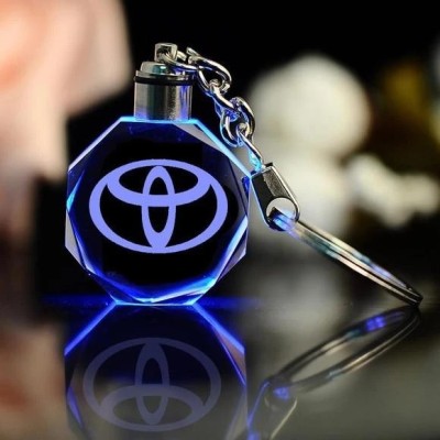 Breloc auto din cristal cu LED - Logo TOYOTA foto