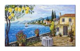 Cumpara ieftin Stefan Bilibou: Tablou living peisaj cu lamai Grecia pictat manual, Colt de rai, 100x60cm ulei pe panza, certificat de autenticitate