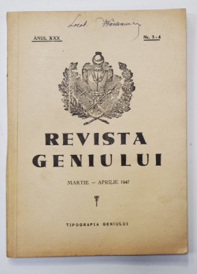 REVISTA GENIULUI , ANUL XXX , NR. 3- 4 , MARTIE - APRILIE , 1947 foto