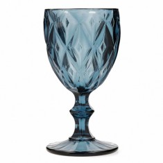 Set 6 Pahare Sticla cu picior 350ml Cok Escorial Blue 157-0011 CNN49481 foto