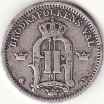 Moneda Suedia- 25 Ore 1890 - Argint - An rar
