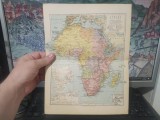 Hartă politică Africa, Africa de sud, Egipt, Abisinia, Liberia, Madagascar, Afrika, Sudafrika, c. 1930, Bibliographisches Institut AG Leipzig, 181