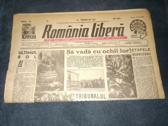 ZIAR ROMANIA LIBERA 18 MAI 1945