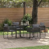 VidaXL Set de masă pentru grădină 5 pcs Negru Oțel