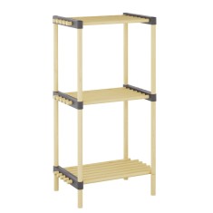 Raft multifunctional cu 3 polite, lemn de pin natur, 40 x 28 x 75 cm