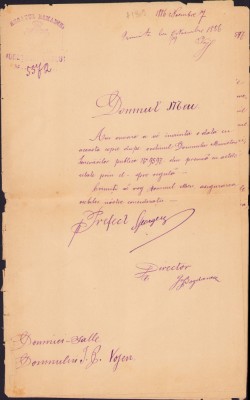 HST A2047 Copie de epocă 1886 act Vaslui foto