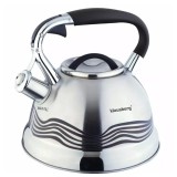 Fierbător tradițional cu fluier fabricat din inox, ceainic 3 litri, 22-22.5 cm, argintiu, Klausberg