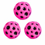 Cumpara ieftin Set 3 mingi antistres roz 6 cm, jucarii senzoriale moi din poliuretan, accesorii saltarete pentru joaca, relaxare, stimulare tactila si antrenarea mai