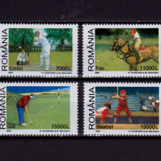 RO 2002 , LP 1588 ,"Sporturi cu crose " , serie ,MNH