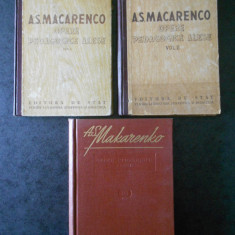 A. S. MACARENCO - OPERE PEDAGOGICE ALESE 3 volume (1951, editie cartonata)