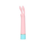 Vibrator LOVELINE Mini Rabbit Vibrator with USB Charger, cu design pentru stimulare versatilă, 10 funcții de vibrație, 17.5 cm, roz