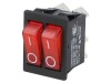 Comutator Basculant ON-OFF 16A 250V Roșu cu Lampă Neon