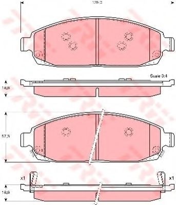 Set placute frana,frana disc JEEP GRAND CHEROKEE II (WJ, WG) (1998 - 2005) TRW GDB4136 foto