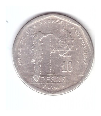 Moneda Columbia 10 pesos 1981, stare relativ buna, curata foto