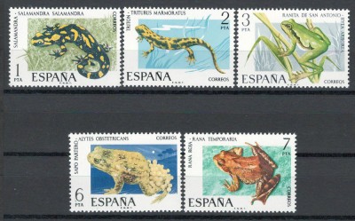 Spania 1975 Mi 2164/68 - Amfibieni, fauna foto