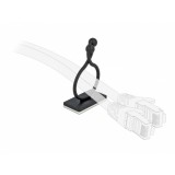 Set 10 bucati suport cu adeziv pentru cablu Negru, Delock 60176