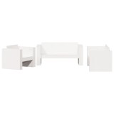 Set mobilier relaxare gradina, 2 piese, alb, lemn masiv de pin