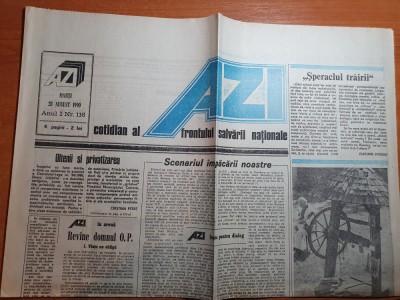 ziarul azi 28 august 1990-art umor cu lingurita,alecsandri in memoriam foto