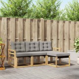 vidaXL Set de canapele de exterior cu pernă 4 pcs Alb și gri deschis 3389357
