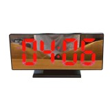 Ceas De Birou Oglinda , Cu LED Rosu , Afisare Temperatura , Alarma