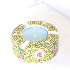 Scrumiera portelan chinezesc 1875-1908 - Enamel Wu kai - marcaj Guangxu