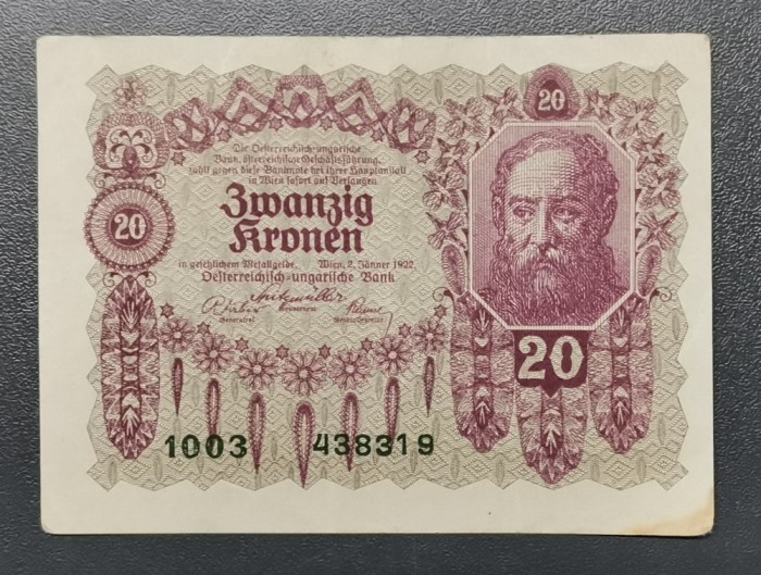 Austria 20 Kronen 1922 XF