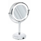 Oglinda cosmetica, LED, 11,5 cm, Argintiu