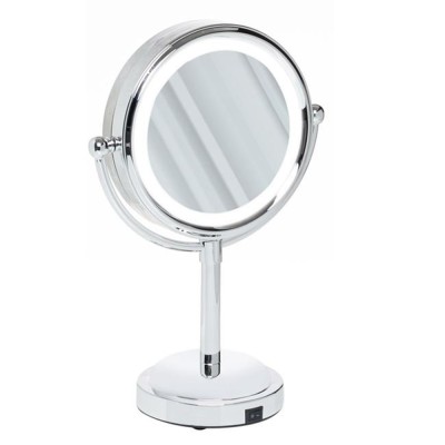 Oglinda cosmetica, LED, 11,5 cm, Argintiu foto