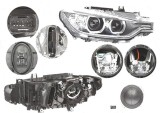 Far Bmw Seria 3/ 3 Gt (F30/31/34/35), 01.2012-06.2015, fata, Dreapta, Combi, SEDAN, fara producator masina logo; xenon; cu daytime running light; D1S, Depo