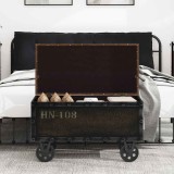 vidaXL Bancă depozitare, lemn masiv și piele artificială 80,5x41x50 cm 245768