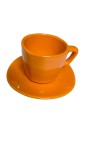 Ceasca cu farfurioara, 70 ml, Portocaliu Lucios